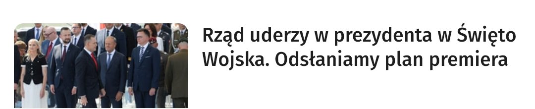 radekfogiel's tweet photo. "Z informacji Onetu wynika, że na stołecznej paradzie [z okazji Święta Wojska Polskiego] może nie pojawić się premier Donald Tusk".
Ostatni raz tak zaskoczony byłem, gdy po sobocie była niedziela. A dokładniej w rocznicę wybuchu Powstania Warszawskiego. https://t.co/B0SqJFO4dh