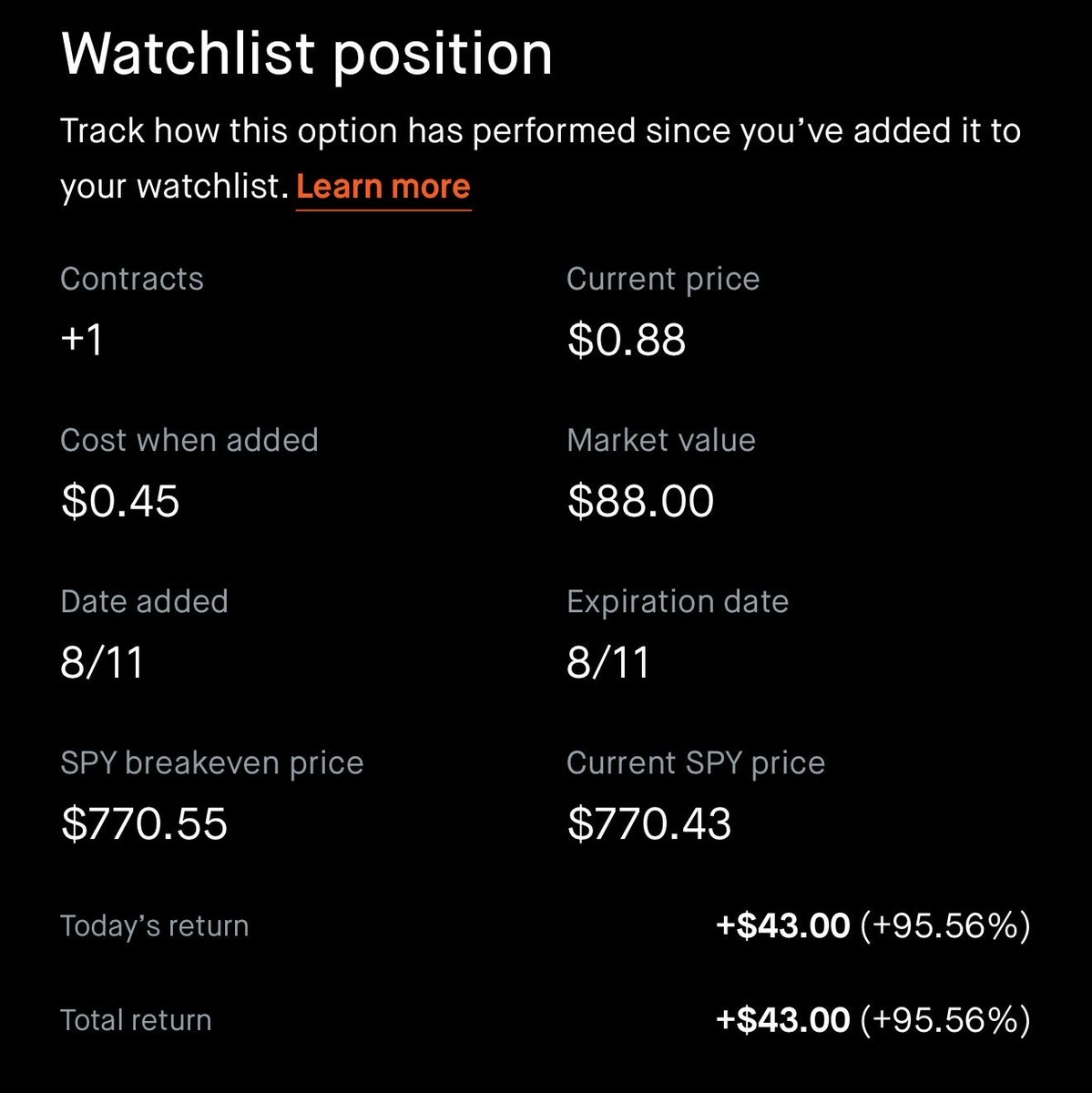 PrintsCash's tweet photo. Watch list went to 106% that’s a dub for me have a great day guys https://t.co/vNVF99ZaBD