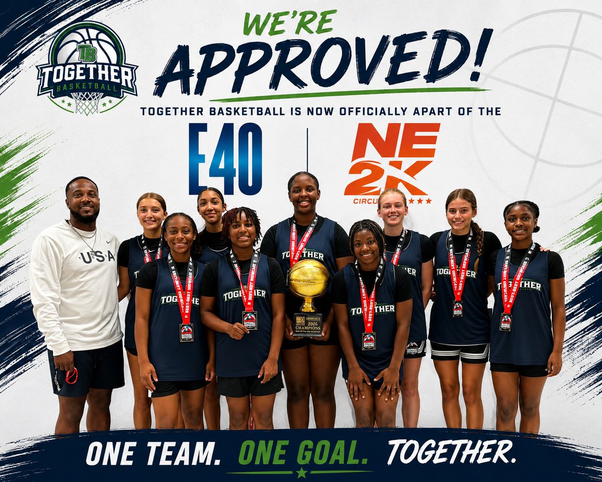 EtxTogetherBB's tweet photo. We’re excited to share that Together Basketball has officially been approved for the Elite 40/NE2K Circuit! 🔥 No more small courts, big courts only. The lights shine bright!

Big things ahead for TB! 💚🏀
ONE TEAM. ONE GOAL. TOGETHER. https://t.co/Ia4K47gWUG