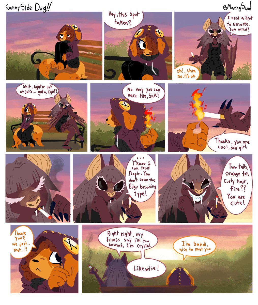 MazingSand's tweet photo. A SunnysideDOG COMIC!! “The Bat” https://t.co/TwNohnT90T