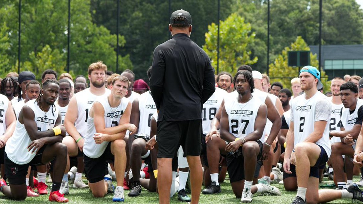 TheUFL's tweet photo. The first showcase of the 2026 UFL offseason is officially in the books in the nation’s capital. Following a season in which multiple showcase standouts went on to revive their professional careers in the UFL, the talent was on full display in D.C., with numerous compelling stories backed up by impressive performances and testing numbers 👀⤵️

Read More: https://t.co/PGySRnqUJX