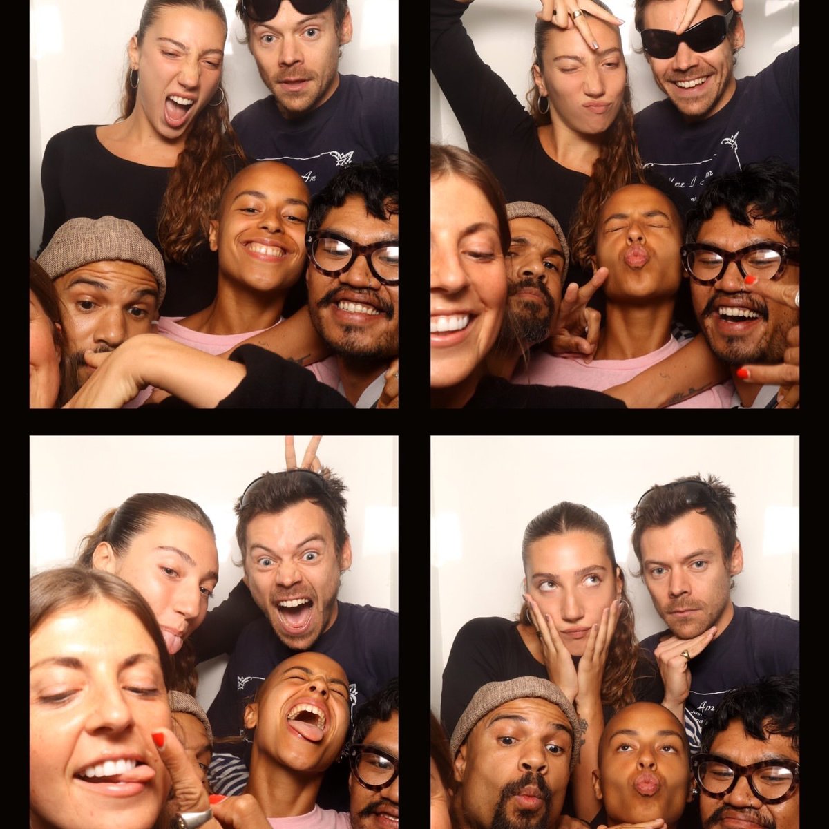 hsdaily's tweet photo. Harry with Yaffra, Aysia, Rubia and Anthony backstage in the photo booth at Together Together London! (via aysiaianiero) https://t.co/xda4MWcTiz