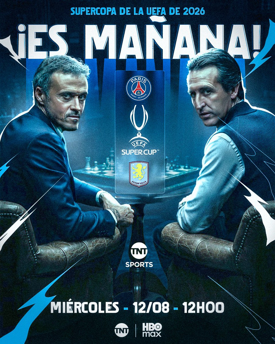 tntsportsmex's tweet photo. ¡YA CASIIIIIII! 🤏🏆

La Supercopa de la UEFA se jugará mañana y tú la podrás vivir por #TNTSportsEnHBOMax.

🇫🇷 @PSG_espanol 🆚 @AVFCOfficial 🏴󠁧󠁢󠁥󠁮󠁧󠁿
🗓️ Miércoles 12 de agosto
⏰ 12:00 h
📲 @HBOMaxLat: https://t.co/JQG7BTvG44
📺 @TNTLA

 #SupercopaXTNTSports https://t.co/QW6zLEAGU8