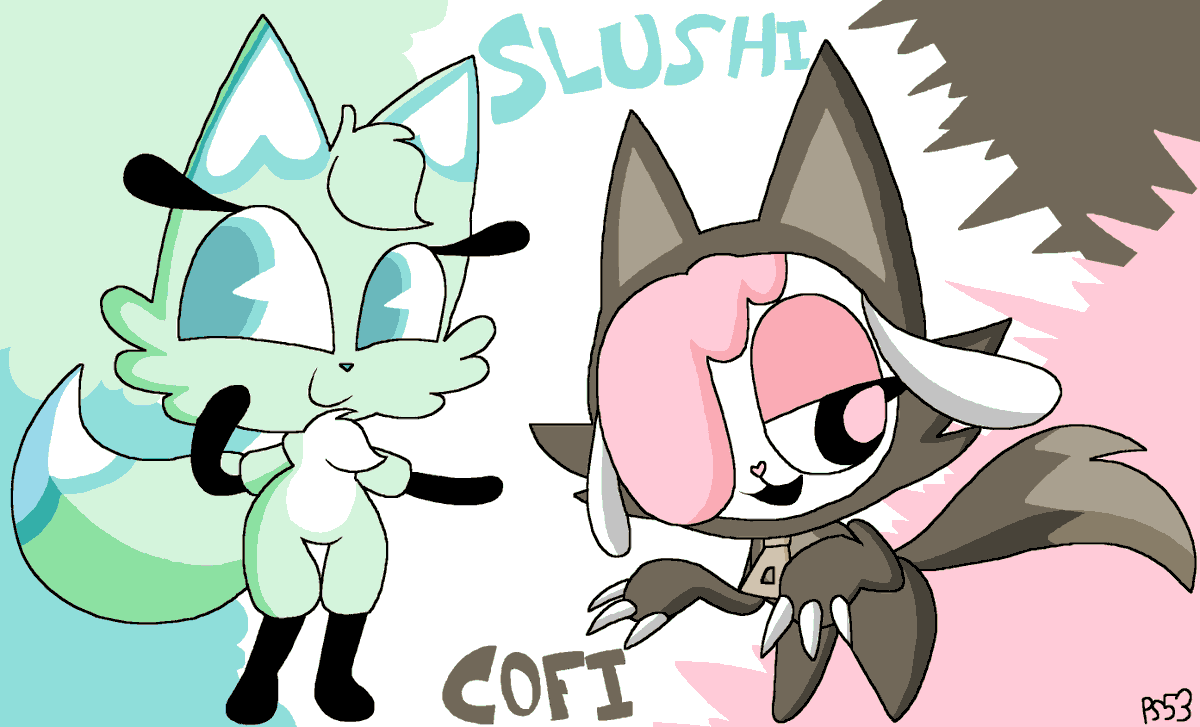 PepperShake53's tweet photo. I did not care for Chikn Nuggit
have some drawings I made of the characters
also damn this canvas is so huge
#chiknnuggit #slushi #cofi #2dartwork #fanart https://t.co/LVpawg544U