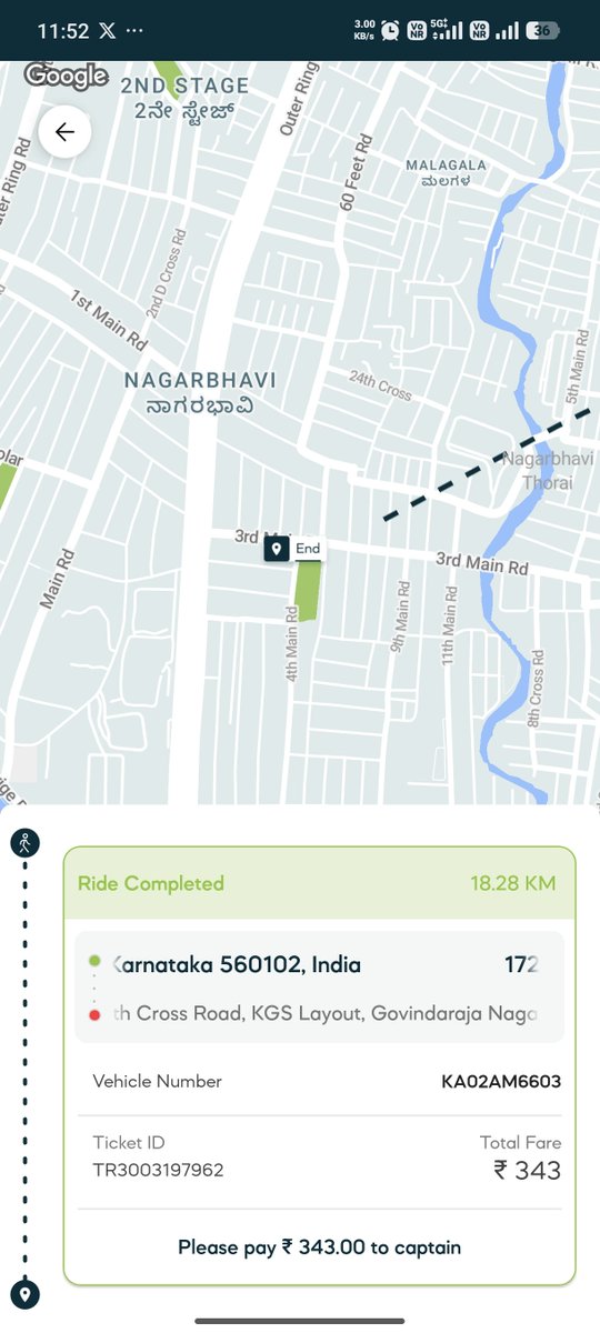 KryptoGuruji's tweet photo. From whose end the mistake is done, I have booked rapido cab book from HSR to Vijayanagar. But I have been dropped at Nagarbhavi. I am not sure who's mistake is here driver or application.
@rapidoapp_ @tummoc4u https://t.co/YCMCdlYgaA