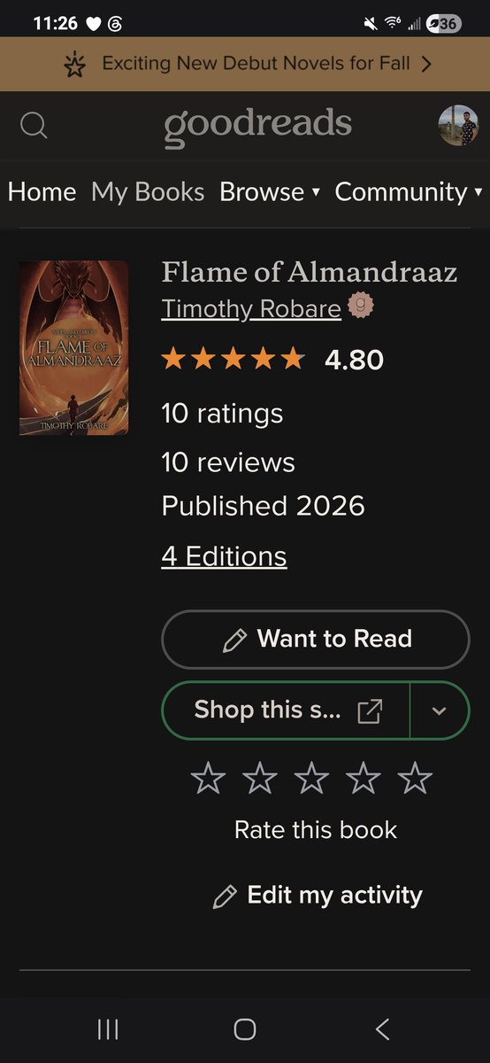 AuthorTRobare's tweet photo. New review. I hit 10! Double digits baby!! I am so thankful 🙏 https://t.co/3aEeaeqJuB