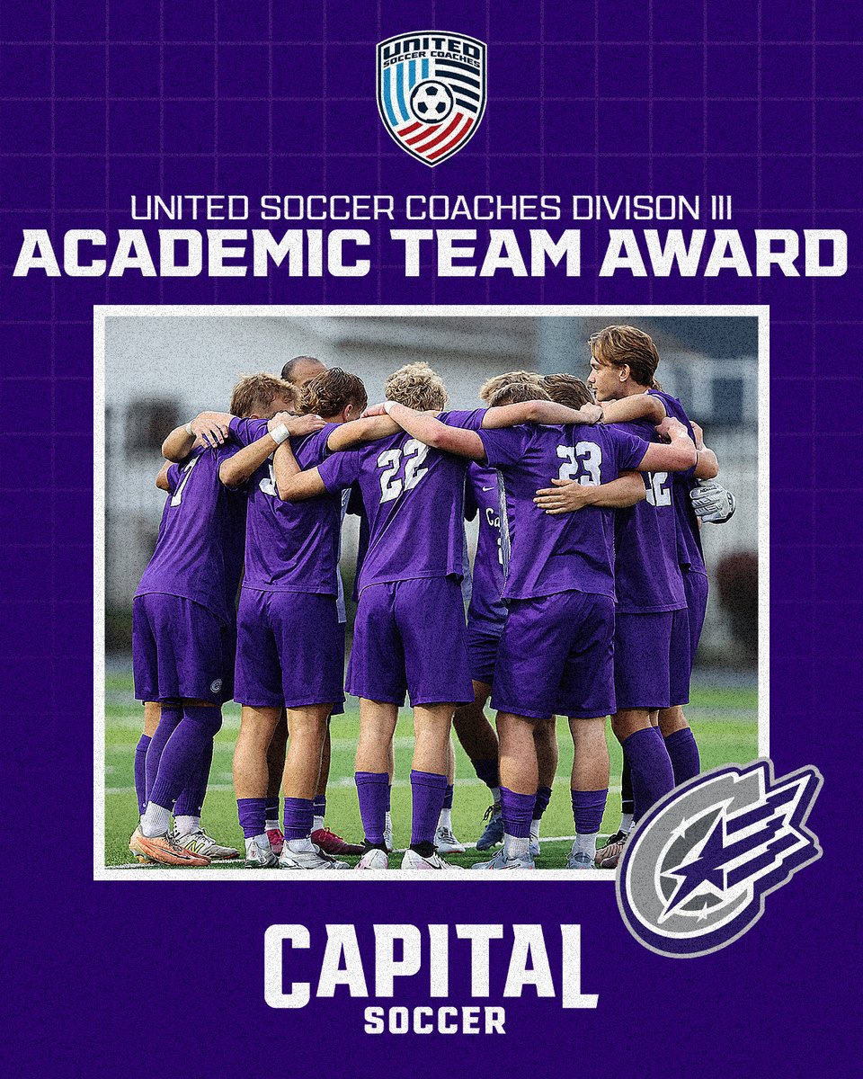 cap_athletics's tweet photo. ๐๐๐๐-๐๐ ๐ธ๐๐๐๐๐๐๐ โ๐ ๐๐ ๐ฃ๐ค
The United Soccer Coaches has recognized Capital Men's Soccer as an Academic Team Award recipient for the 2025-26 academic year after a strong season in the classroom! Way to go!
#CapFam | #CapMSOC | #POTP https://t.co/WDkZrI0ijV