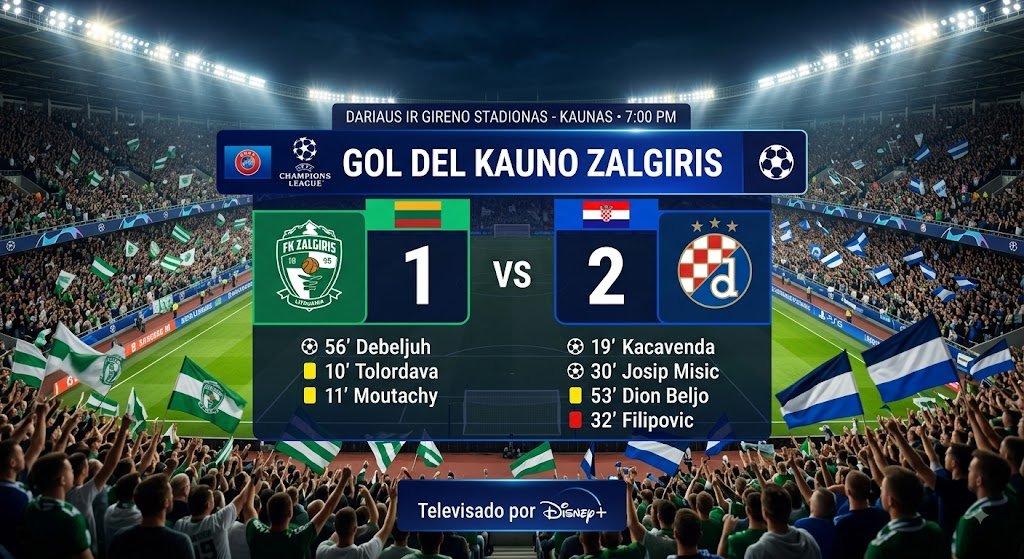 JuanPTeixeiraCM's tweet photo. UEFA Champions League ⚽️🏆🇪🇺 | Ronda 3️⃣ | Vuelta
56 Min. Gol del Kauno Zalgiris. Debeljuh
🟢⚪️ Kauno Zalgiris 🇱🇹 1️⃣
⚫️🔵 Dinamo Zagreb 🇭🇷 2️⃣
#UEFA #UCL #ChampionsLeague #Champions #championsnosbt #KaunoZalgiris #Kauno #DinamoZagreb #Zagreb #KaunoZagreb #Lituania #Croacia https://t.co/93V7PGKSaE