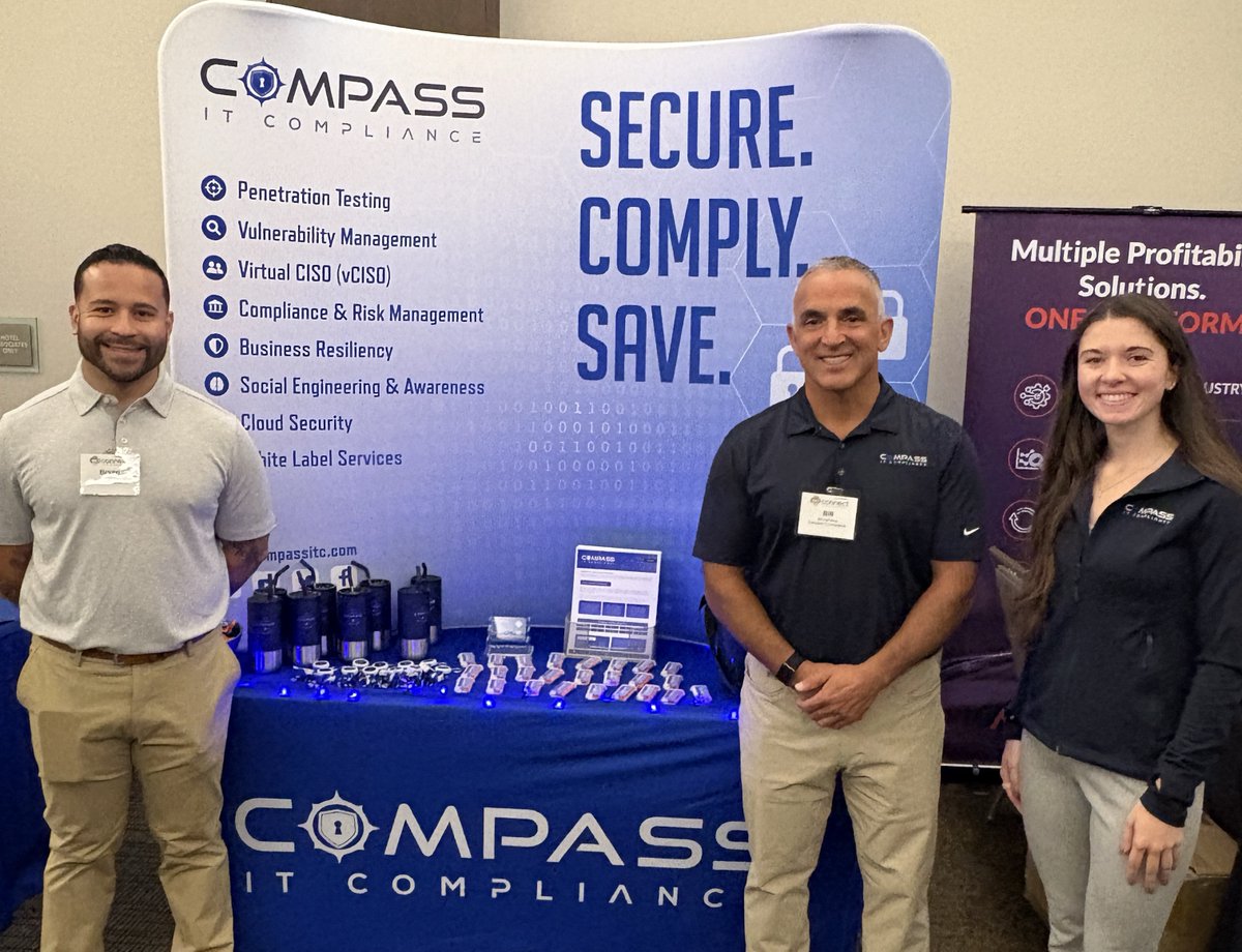 CompassITC's tweet photo. Great turnout at the Synergent Connect Conference this year! Thanks to everyone who stopped by our booth, attended our session, and joined the conversation on #cybersecurity and #compliance. We always come away energized by this amazing credit union community! https://t.co/iu6esDNxm1