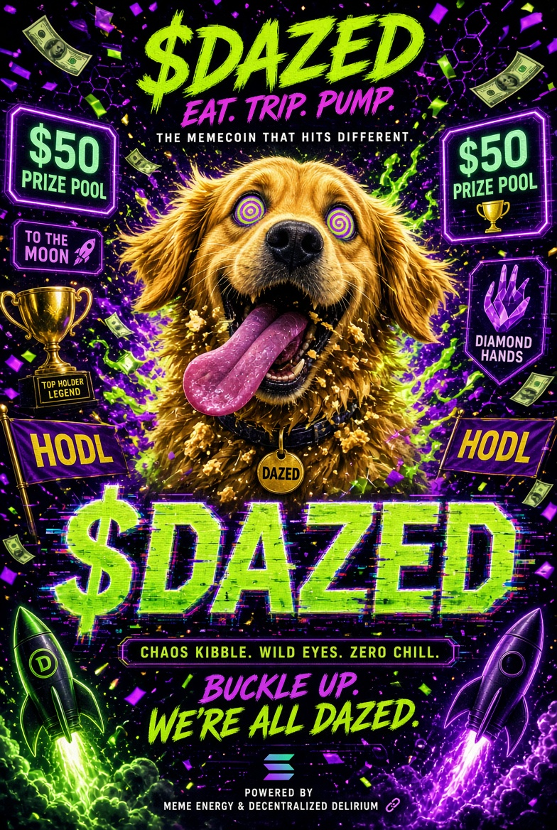 DAZEDMemecoin's tweet photo. 🚨 Have you entered the $DAZED buy contest yet?
HODL hard &amp; claim your share of the $50 prize pool 💰
Don’t sleep — the pack is eating.

binancecoin:native #Memecoin #Crypto #BNB #100x #FourMeme

@DAZEDMemecoin @BNBCHAIN @fourdotmeme https://t.co/X2HbMTx6Z6