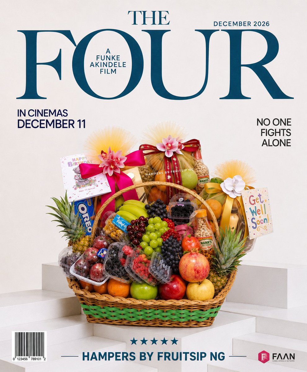 fruitsipng's tweet photo. We're super excited and proud to be part of the great blockbuster THE FOUR!
No one Fights Alone.
A Funke Akindele Film @funkeakindele
In Cinemas December 11, 2026
Congratulations to the box office, Maestro. You have an excellent spirit.
#thefour #thenextblockbuster https://t.co/LNVjU8aPQF
