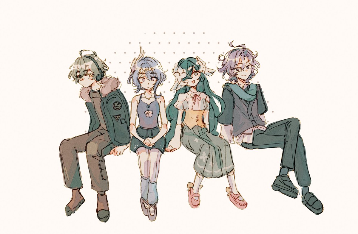 5tormysky's tweet photo. my snezhnaya friendgroup that dresses like they live in different seasons https://t.co/El0e5lK5yf