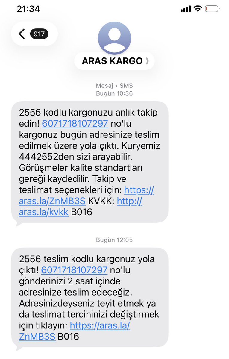 GuncelikEnder's tweet photo. Bütün gün evde olup, hatta adım adım takip edip, hatta sürekli kargoyu güncel takip edip, hatta ve hatta sabah 2 saat sonra deyip akşam müşteri hizmetlerini aradığımda 18 e kadar size ulaşacaktır diyen ve sonra üzgünüz evde yoksunuz diyen kargo  @araskargo @ArasKargoDESTEK https://t.co/goMaN7i90D