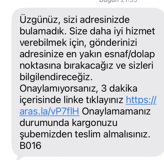 GuncelikEnder's tweet photo. Bütün gün evde olup, hatta adım adım takip edip, hatta sürekli kargoyu güncel takip edip, hatta ve hatta sabah 2 saat sonra deyip akşam müşteri hizmetlerini aradığımda 18 e kadar size ulaşacaktır diyen ve sonra üzgünüz evde yoksunuz diyen kargo  @araskargo @ArasKargoDESTEK https://t.co/goMaN7i90D