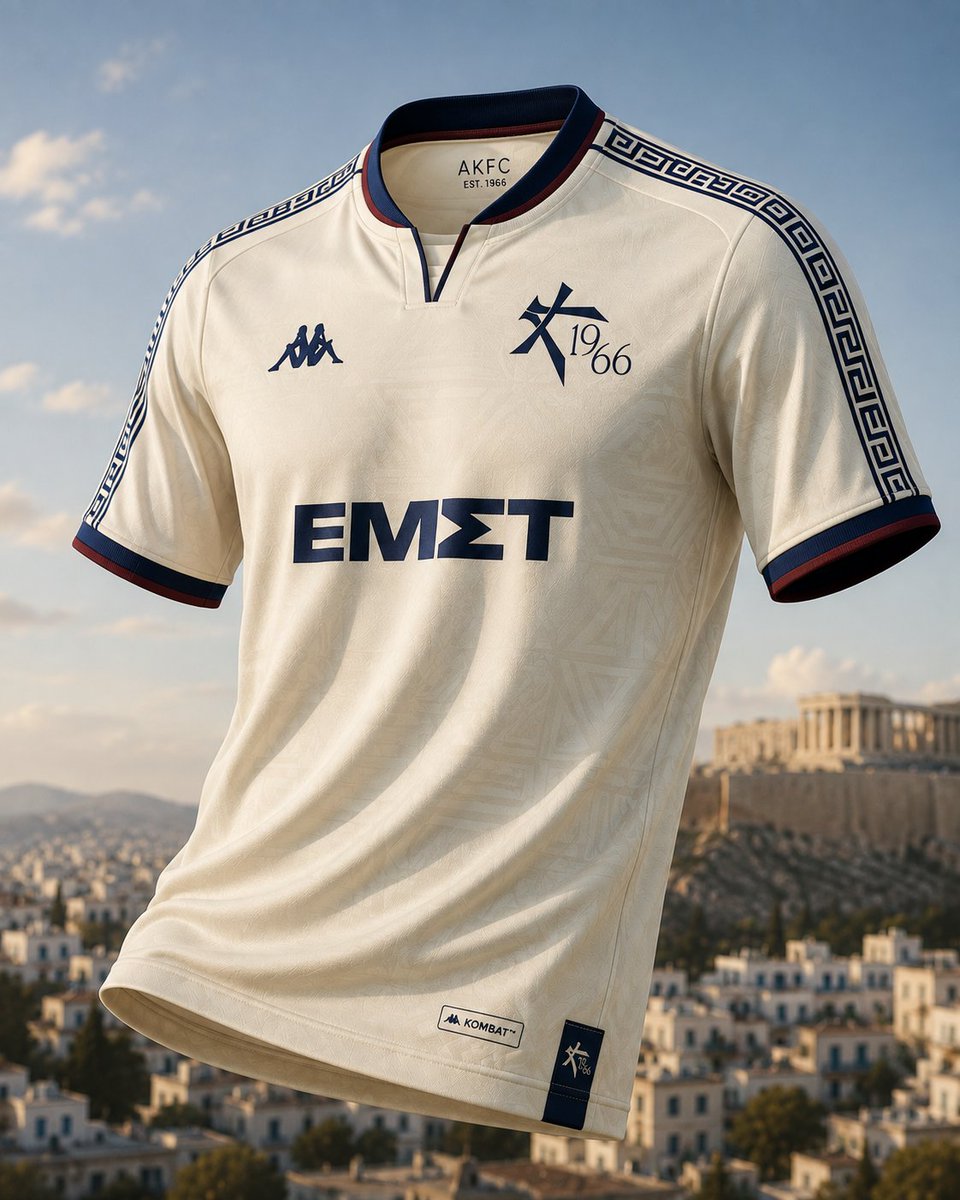 S90Designs's tweet photo. ATHENS, REIMAGINED. 🇬🇷

Three kits. One identity. Inspired by AKFC, Greek heritage and the spirit of Athens.

@AKFCOfficial
#AKFC #AthensKallithea #GreekFootball #FootballKits #KitDesign #ConceptKit #Kappa https://t.co/5Xspd94sLb