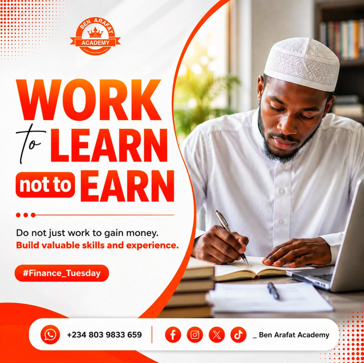 arafatacademy's tweet photo. Dear Bright Minds 💖,

Sometimes, the greater reward is what the work teaches you: valuable skills, experience, discipline, confidence, and meaningful connections.

Money meets today's needs, but valuable skills create tomorrow's opportunities.

©️ _Ben Arafat Academy https://t.co/6aXEAVM0NB