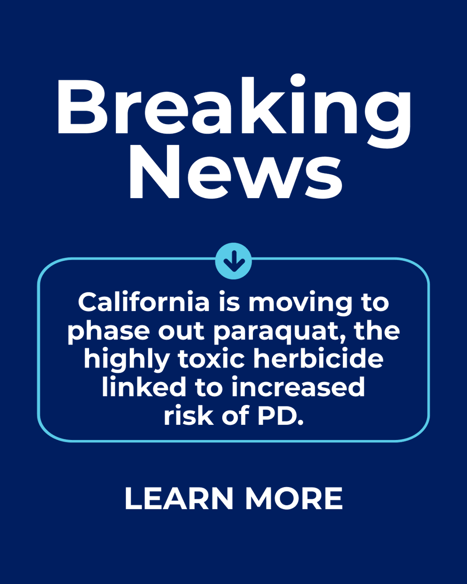 APDAParkinsons's tweet photo. Paraquat progress! California is moving to phase out paraquat after pesticide manufacturers voluntarily canceled product registrations in the state. APDA applauds this progress and will continue to push for more state legislation against paraquat. https://t.co/fSNONcTbN0 https://t.co/tOUXt2Dk7B