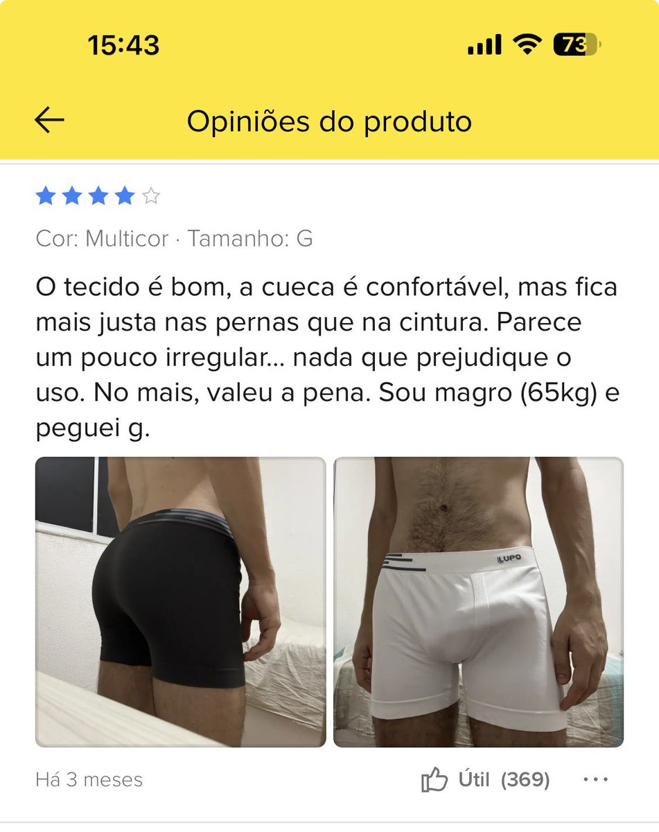 joabefreitas1's tweet photo. Ao comprar cuecas, veja sempre as avaliações. 🫦 https://t.co/xZ0k7dGpop