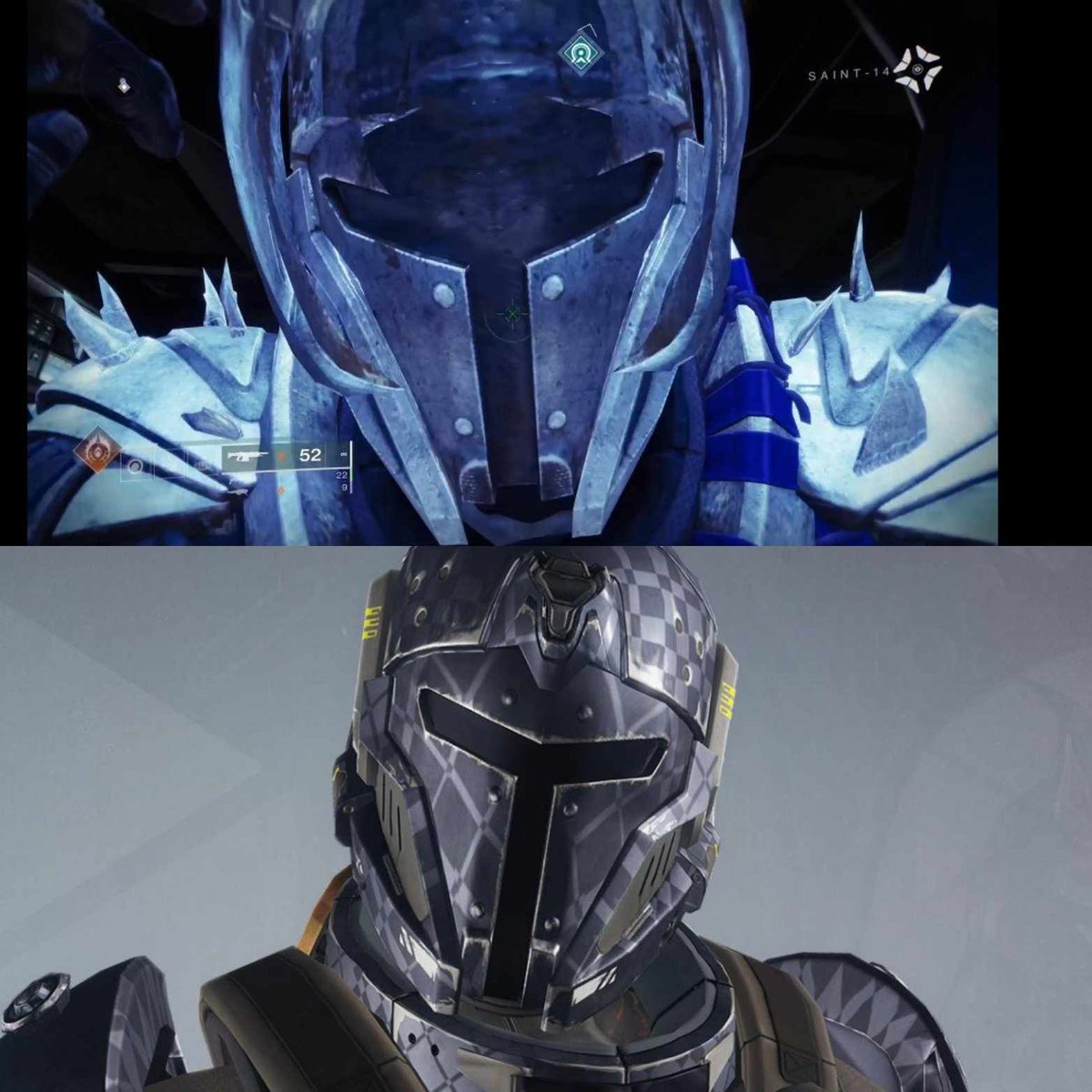 JamesonLocke's tweet photo. @itsmingway So happy we finally got that helmet and seeing it drawn is amazing. For reference it was seen in D1 Alpha and if you glitch into Saint's helmet in the tower this helmet is under it although different. So I always wanted it as an ornament for Helm of Saint-14. https://t.co/Bc8QZNo4YT