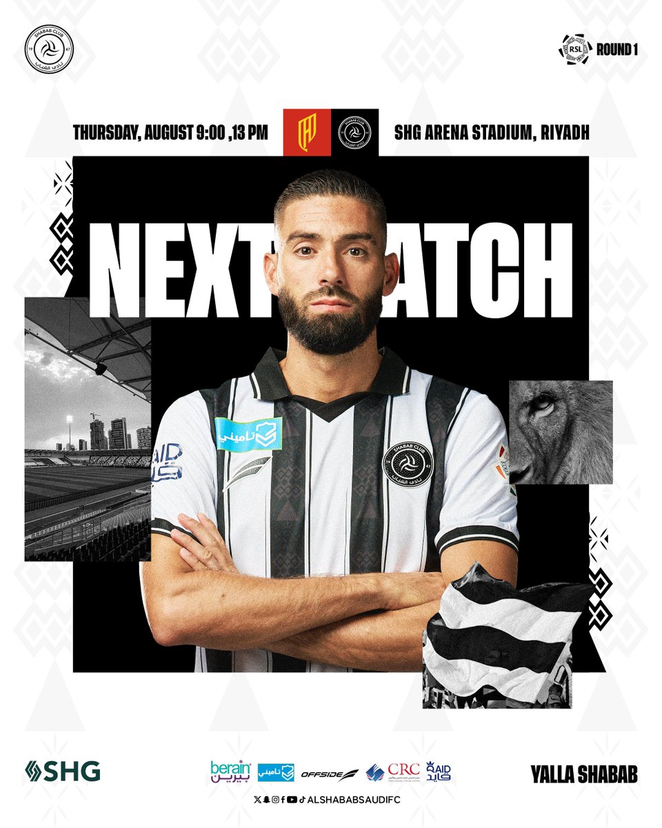 AlShabab_EN's tweet photo. Back to #RSL action! 🔥🔝 

Lions, See you at your Den for our season opener. 🦁🏟️

#YallaShabab 🤍🖤 https://t.co/GPa3zsV2KF