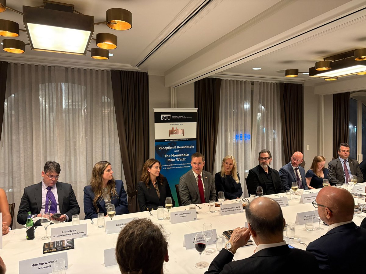 USAmbUN's tweet photo. Business and economic diplomacy are what truly bind people together—a vision President Eisenhower had in mind when founding @BCIU after WWII.
 
Great to join top business leaders last night with BCIU at the invitation of former DHS Secretary @SecNielsen. https://t.co/EvGvMAIRHf