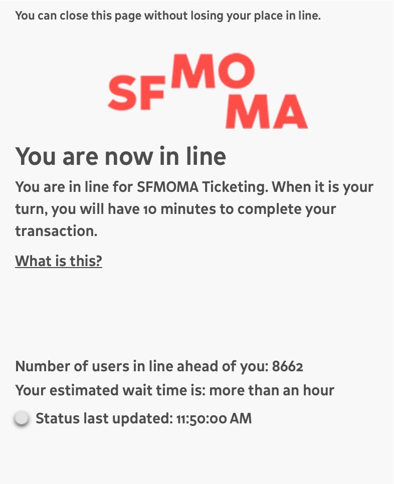 KNJsSource's tweet photo. There are over 8k people in the queue for RM's exhibition tickets at SFMOMA!

Book your #RMxSFMOMA tickets at https://t.co/bownY4pUfK  ✨ https://t.co/As5rbQWD1P