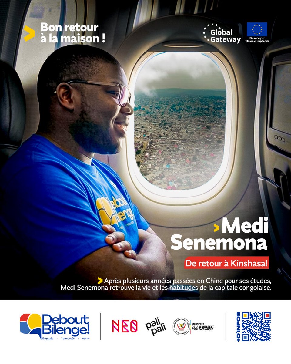 DeboutBilenge's tweet photo. Une nouvelle étape commence, entre retrouvailles, nouvelles expériences et engagement pour la jeunesse congolaise.
Bienvenue à la maison 🇨🇩❤️, Medi !
#DeboutBilenge #BonRetour #MediSenemona #Kinshasa #BilengeEngagésConnectésActifs https://t.co/YaWlrc2XpQ