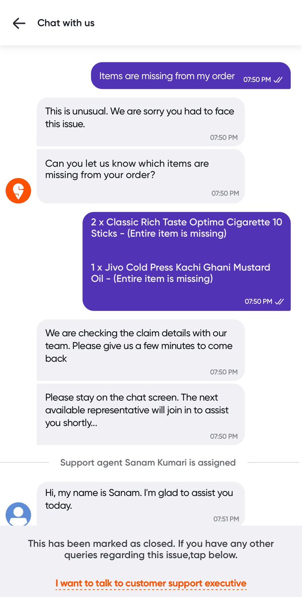 JayPatel0070's tweet photo. @Swiggy Trying to get help for order Number: 245425852160425 as few items are missing in the order but there is no help from any .@Swiggy representative over the application and social media platform since last 5 hours
Such an unprofessional behavior.
.@jagograhakjago  please help me. https://t.co/oSUweyEpyD