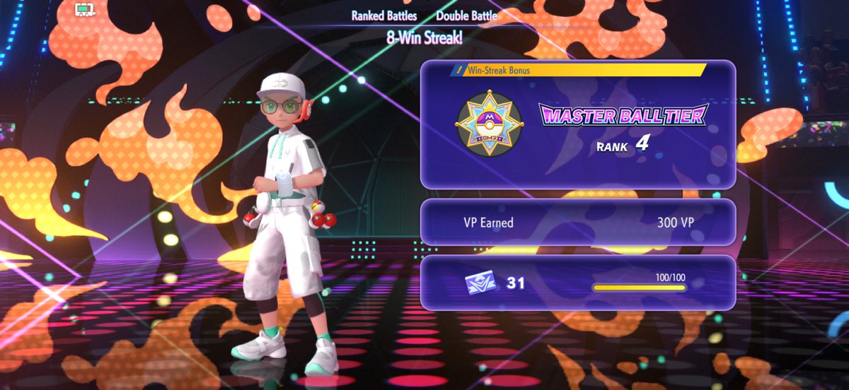 lugiahunter7's tweet photo. Went from Ultra Ball Tier 2 to Ultra Ball tier 1 promotion and then to Master Ball Tier in less than 2 hours. (Took a laundry break in between) 😂 This team does very well in Doubles but let’s see how it holds up in the higher tiers. 8-Win streak thoooooo!!!! #pokemonchampions https://t.co/vFUcgG04jm