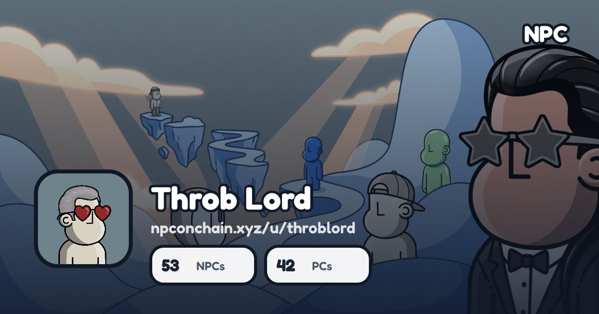 Throb_Lord's tweet photo. Nice work @npconchain 🤝

The quality of the content &amp; shit you build is extremely sexy. 😍🍆

Look at my npcs doing nothing → https://t.co/AKPCnS14d9 https://t.co/WG0FEWpoT3