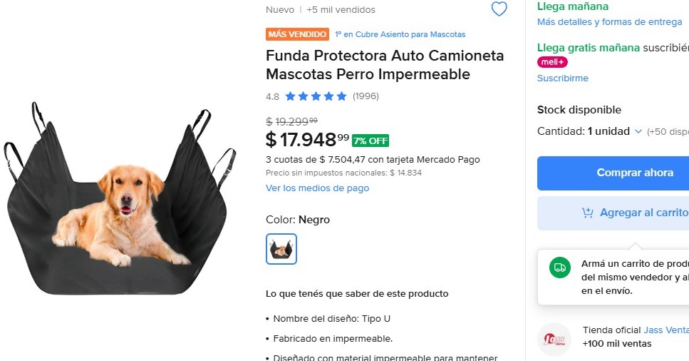 changonuevo's tweet photo. Lleva a tu perro con vos siempre

Funda protectora impermeable para auto y camioneta.
 Se adapta al asiento trasero
🐶 Tu perro viaja cómodo y feliz
 Medidas: 140 × 140 cm

Por menos de $20.000-
