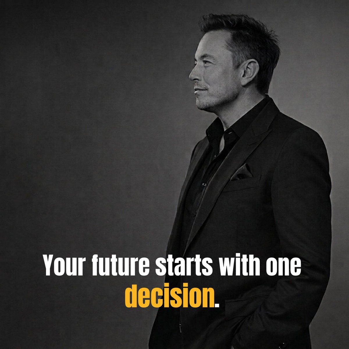 promind1s's tweet photo. Your future starts with one decision. #ElonMusk #Future #Success #Goals #Mindset #Leadership #Motivation #Growth
#quotes #motivation #goal #inspiration #promind #trending #viral https://t.co/SsmOiaHO0v