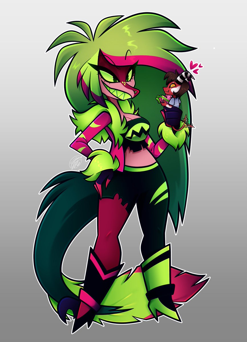 HazbinHotel #Hellaverse #Zeezi #OC 🦖💞