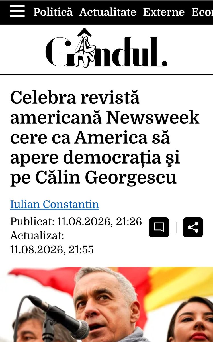 Pergale777's tweet photo. 🚨 🚨 🚨
 *Un editorial de pe Newsweek dă un avertisment dur pentru apărarea democrației pe flancul estic al NATO :
SUA trebuie să-l susțină pe Călin Georgescu. Protejarea votului românilor a devenit o problemă de securitate națională a NATO.* https://t.co/GkQ41N7VgC