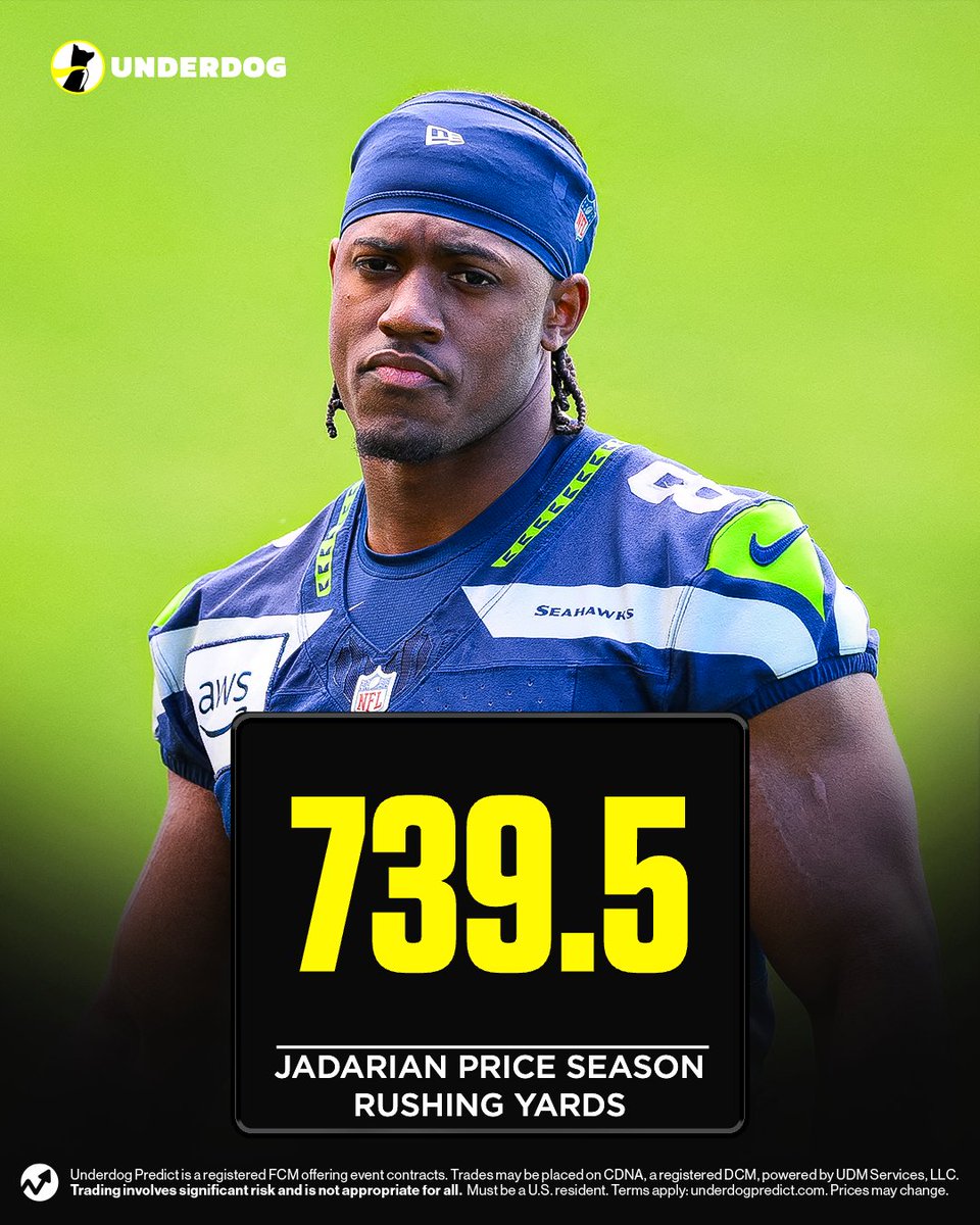 Underdog's tweet photo. Mike Macdonald plans to feature "two, possibly three guys in a game plan" in the running back rotation, per @JFowlerESPN. 

Macdonald said Jadarian Price "doesn't feel like a rookie."
https://t.co/NYaeJVZ5va https://t.co/42OtTgOkCW