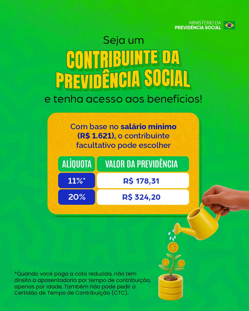 minprevidencia's tweet photo. Estudantes podem começar desde cedo a contribuir para a Previdência Social e garantir seu futuro com tranquilidade. Os direitos previdenciários estão garantidos para todas as pessoas, sem exceção.

https://t.co/zQFAwqzeU0
#DiaDoEstudante #ContribuinteFacultativo #MeuINSS https://t.co/rndrdmCgXB