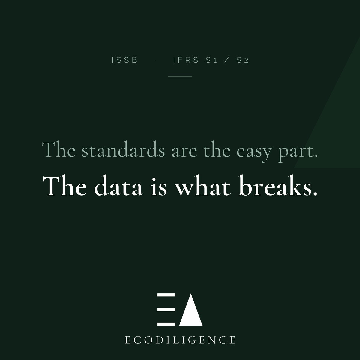 ecodiligence's tweet photo. ISSB is landing. Kenya mandates it in 2027, Nigeria and Ghana close behind — 30+ jurisdictions in all.
The smart move in 2026: a test run. Not for the standards . It's the data layer that breaks. Teams assume the data exists, then find it's unusable at reporting time.
#ISSB #ESG https://t.co/B2aOk7SG9D
