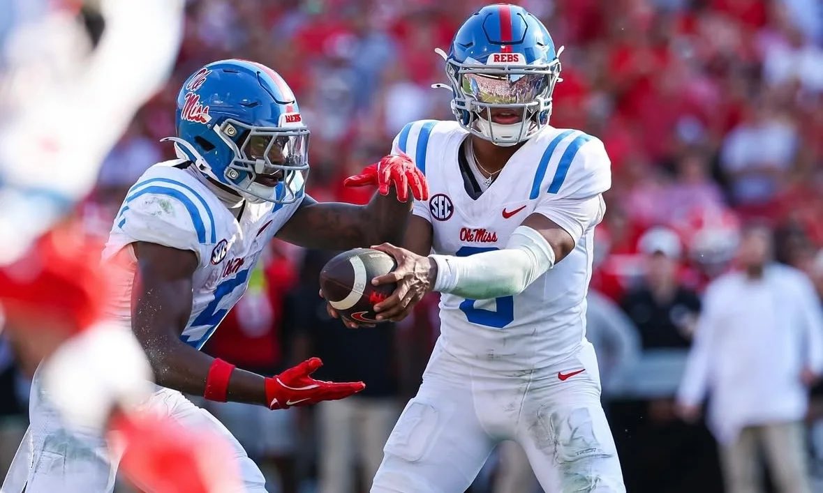 Taydean's tweet photo. There have only been 3 teams to have a 1st team All American QB and 1st team All American RB

2025 Ole Miss 
Trinidad Chambliss & Kewan Lacy

2020 Alabama (13-0 National Champions) 
Mac Jones & Najee Harris
 * side note: Pete Golding was the DC of that team

2005
Matt Leinhart & Reggie Bush(12-1 lost in National Championship to Texas)

What Ole Miss has in Oxford is very rare and if history is any indication of future success, it bodes well for the Rebels.

It’s also not the first time Pete Golding has been apart of a team like this in the SEC.

🦈