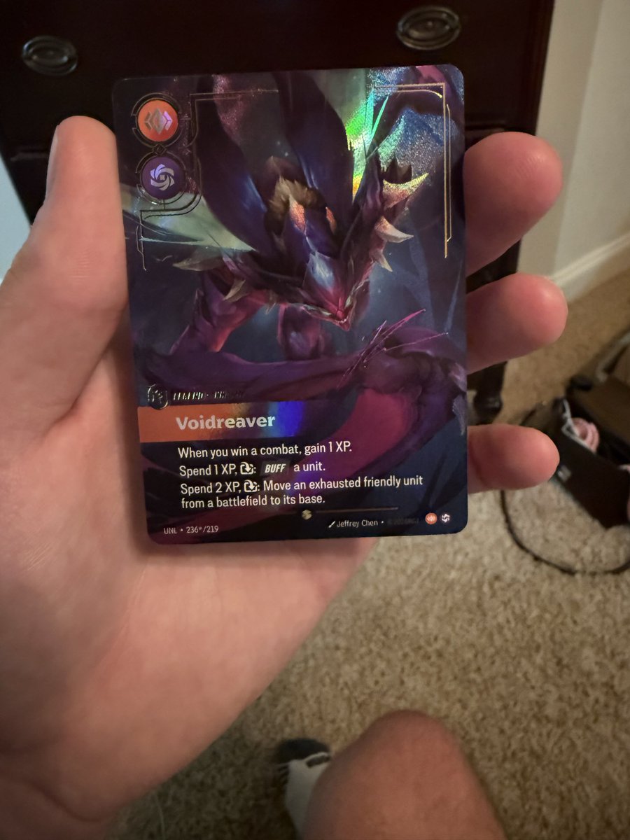 GamesCoHD's tweet photo. Looking to sell my Ahri and Khazix Signatures asking 6.7k on Ahri and 575 on Khazix but open to offers! Ahri has a very small surface scratch on the back so may not psa 10. https://t.co/J0IxUAKKlN