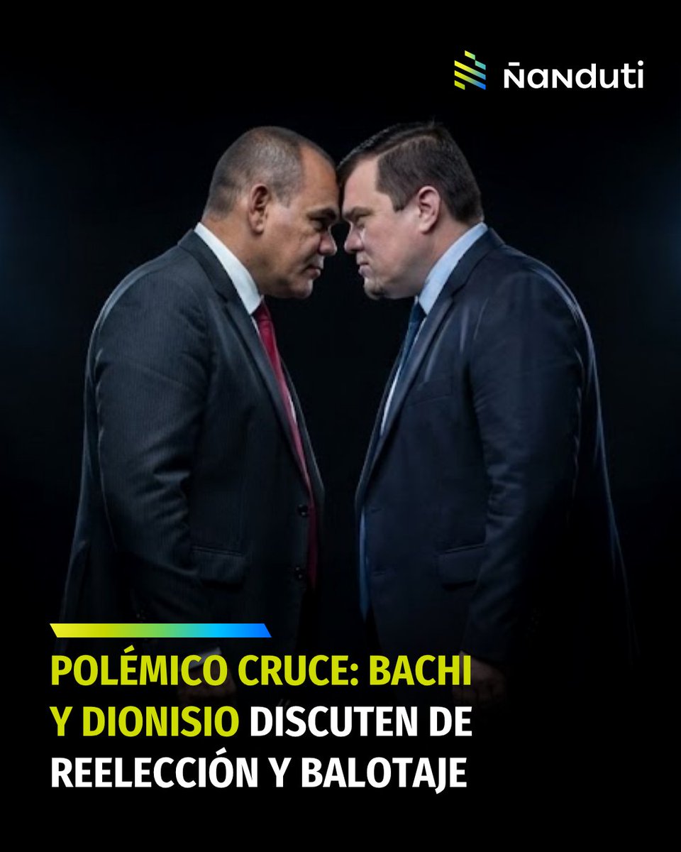 nanduti's tweet photo. 🗳️ Dionisio Amarilla y Bachi Núñez cruzan posturas sobre reelección y balotaje

👉 El diputado liberal desafió al senador colorado a incluir ambos temas en una eventual reforma electoral, que Núñez descartó de plano.

🗣️ "Anímense a plantear la reelección e incluyamos también el balotaje", planteó Amarilla en X.

⚖️ Núñez respondió que la oposición "menosprecia al electorado" con propuestas como el desbloqueo y el balotaje: "El camino es otro: saneen su partido y presenten candidaturas potables."

🔄 Amarilla insistió: "Acepten el balotaje y lleven ustedes la reelección. No le tengan pavor a la alternancia."

🚫 Consultado más tarde sobre el balotaje, Núñez fue tajante: "No hay ninguna posibilidad con la oposición... Ahora quieren incluir el balotaje, ¿les ven preparados a ellos para gobernar?"

#Ñanduti