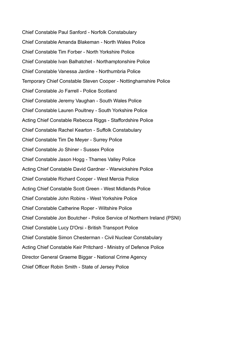 PolitlcsUK's tweet photo. 🚨 BREAKING: All police chief constables in the UK have called for Andy Burnham to ensure PC Andrew Harper's killers are not released early 

"We make this request in memory of PC Andrew Harper, in support of his family, friends, colleagues and the communities he served" https://t.co/I5MCl2q7nG