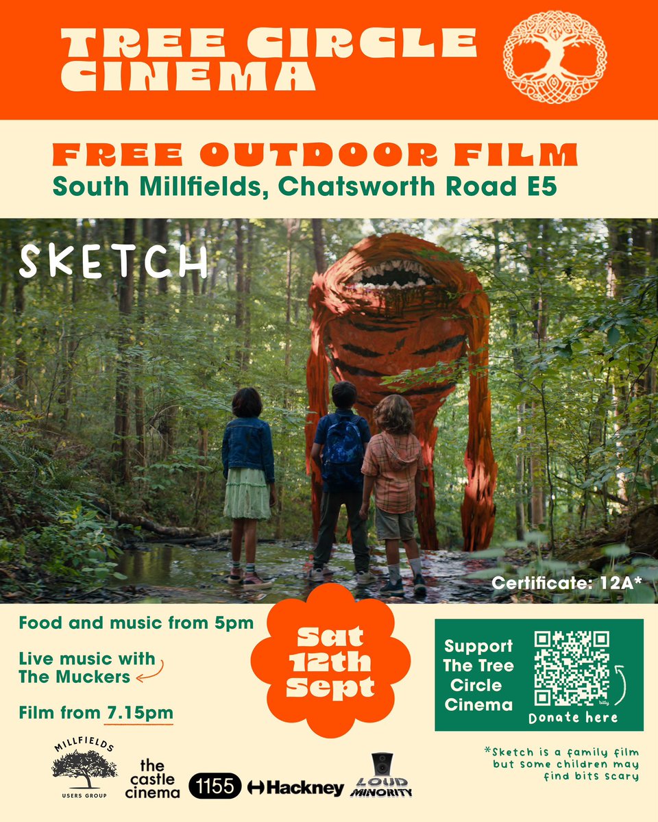 thetreecircle's tweet photo. Here we go again!! The cinema is back on Sat 12 Sept in South Millfields, Clapton, London E5 0AR. Free as always and all welcome. https://t.co/Nrn77INiGS