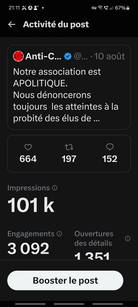 ACAntiCorrupti1's tweet photo. Un grand merci à toutes et tous qui nous soutenez 🙏
Merci aussi à ceux qui ont vus nos posts. Vous contribuez ainsi à nous faire connaître, même ceux, les courageux, qui se cachent derrière des pseudos 😀.

La suite arrive bientôt et vous allez être surpris ...😉 https://t.co/liwQOxKtIY