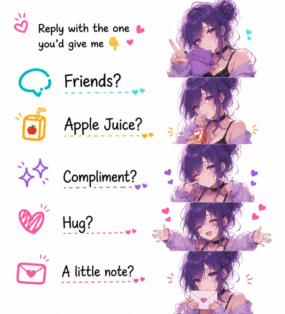 opherubi's tweet photo. What would you give me? 👀
Reply with ONE and let me know what I’m getting📷

#vtuber_meko 
#VTuberFriends 
#ENVtuber https://t.co/y0ZYLzGD6A
