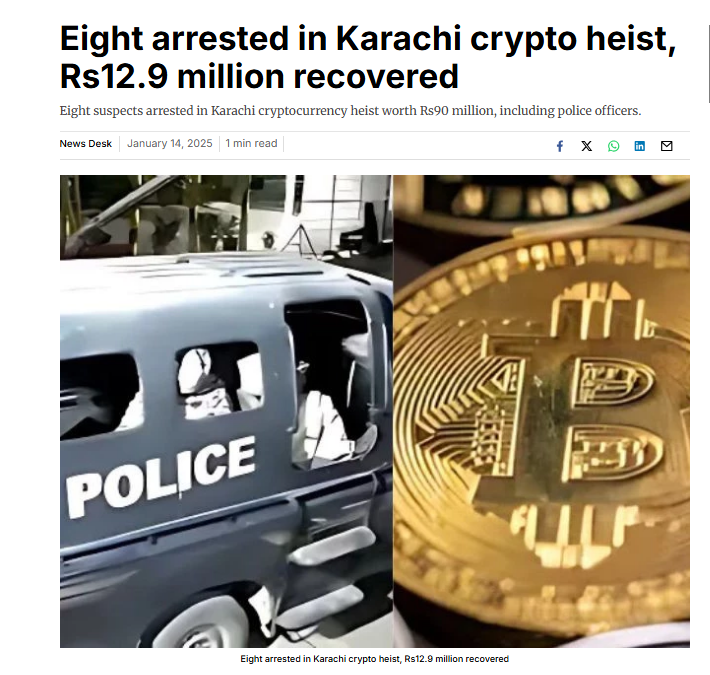 PakiSwift's tweet photo. Karachi has seen a dangerous rise in kidnappings targeting high-profile individuals especially cryptocurrency traders, where victims are abducted at gunpoint and forced to transfer hundreds of thousands of dollars in digital assets.

I don't believe this can happen easily without support from within the Law Enforcement authorities, especially because in one of the cases a mobile van was used to abduct someone. And the recent coverrup attempt in Mir Raza's case only adds to my suspicion that powerful Individuals within Sindh Government and Bureaucracy are running a mafia.

Even in Mir Raza's case his crypto wallet was suspiciously emptied before he was murdered.