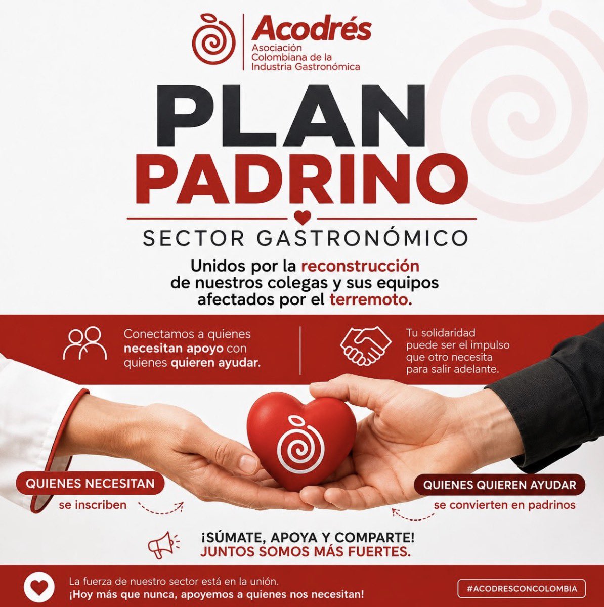 CanalTRO's tweet photo. #Noticia🔴 | Acodrés lanza Plan Padrino para apoyar al sector gastronómico afectado

La Asociación Colombiana de la Industria Gastronómica (Acodrés) puso en marcha el Plan Padrino del Sector Gastronómico, una iniciativa que busca apoyar a restaurantes, empresarios y emprendedores afectados por el terremoto.

El programa conecta a los establecimientos damnificados con personas y empresas que quieran convertirse en padrinos, mediante recursos, donaciones, equipos, insumos u otros aportes que contribuyan a su recuperación y reactivación económica.