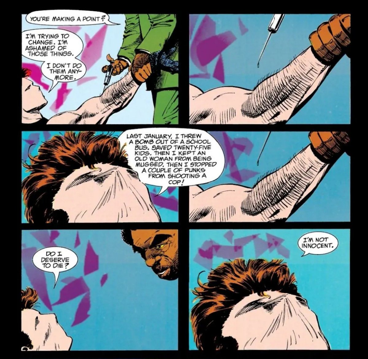 GothamPosting's tweet photo. The Question issue #8 "Mikado" is another great issue. It confronts us with Vic's belief in change and the concept of altruism itself.

This is by far one of the best comics to ever break down the concept of forgiveness without being preachy or ignorant.

O'Neil and Cowan🔥 https://t.co/W4w3jMZdya