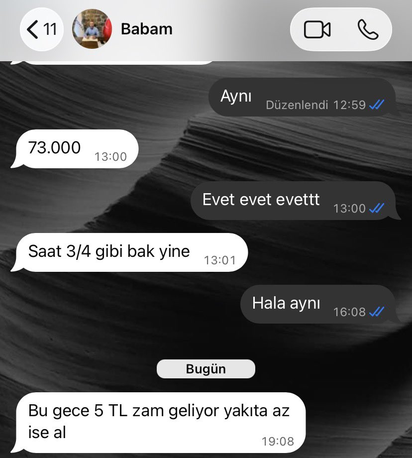 nidaorgunn's tweet photo. Babamın bana bugünkü mesajı 
Babaaaaaa🫡🫡 https://t.co/b98QbkFEmS