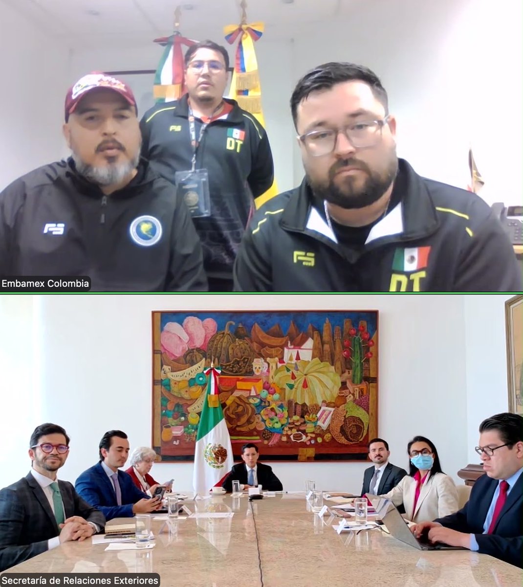 r_velascoa's tweet photo. Con el equipo de la Subsecretaría para América Latina y el Caribe, y el de Protección Consular, revisamos la situación de las y los mexicanos que se encuentran en situación de vulnerabilidad en Colombia tras el sismo sucedido el día de ayer. 

En videollamada con @EmbamexCol, aprovechamos para conversar con el cuerpo técnico del equipo infantil de fútbol de Tijuana que quedó momentáneamente varado en territorio colombiano; les reiteramos que por instrucciones de la presidenta @ClaudiaShein todos nuestros connacionales en ese país cuentan con el apoyo y el respaldo del @GobiernoMX para que estén de regreso lo antes posible en nuestro país.

Toda nuestra solidaridad en estos difíciles momentos también con el pueblo colombiano ante esta tragedia que ha dejado lamentablemente 181 personas fallecidas. Desde el primer momento he mantenido comunicación directa con el canciller @omarbula para ofrecer cualquier tipo de ayuda humanitaria y equipos de rescate que pudieran requerirse.

🇲🇽🇨🇴