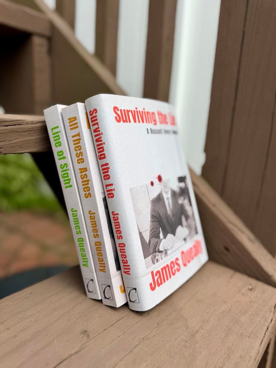 CounterpointLLC's tweet photo. Happy publication day to James Queally's SURVIVING THE LIE, the exciting final installment of the Russell Avery trilogy! Grab the latest novel now, along with beautifully repacked paperback editions of the previous two installments 📚 

Buy now: https://t.co/354i82D9B4 https://t.co/rVLx6EOwHc